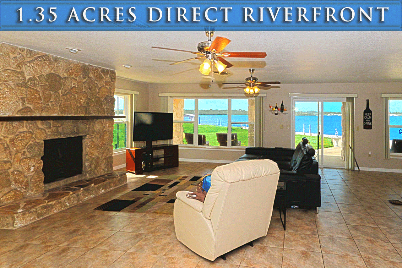 Riverfront homes for sale in Port Orange Florida. 1.35 acres beachside along the Intracoastal Waterway. Zoned Multifamily or Assisted Living Facility - Riverfront home Living Area